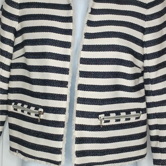 Metaphor Raw Hem Lined Striped Blazer Jacket-RARE FIND NWOT - Picture 3 of 7